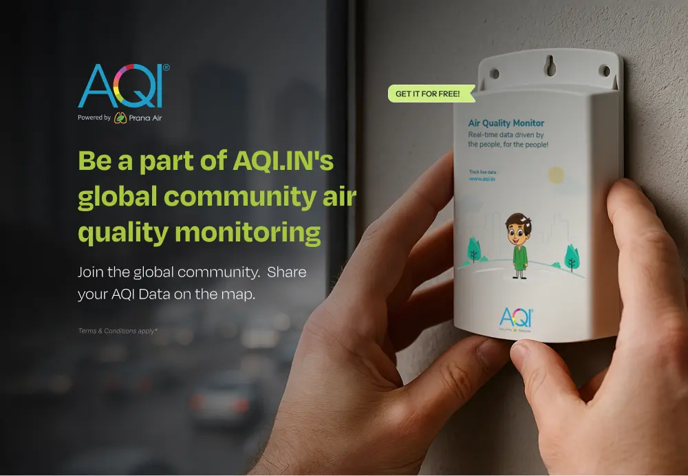 AQI.IN's Community Air Quality Monitoring
Get a Free AQI Monitor by Joining AQI.IN's Community Initiative.